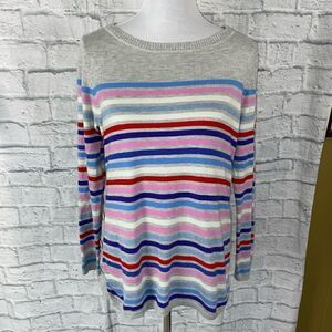 Talbots women M pullover scoopneck Longsleeve stripe sweater